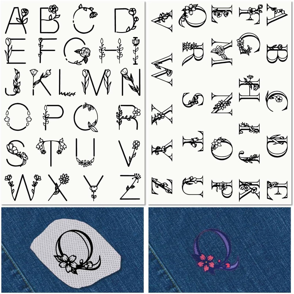 Sewing Kit - Водорастворимые стабилизаторы для вышивания с буквами