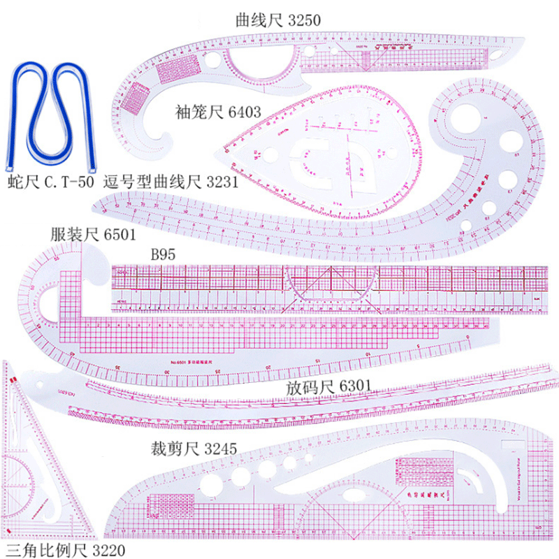 Sewing Gauge Ruler - 5/6/9 шт. набор портной измерительной линейки,