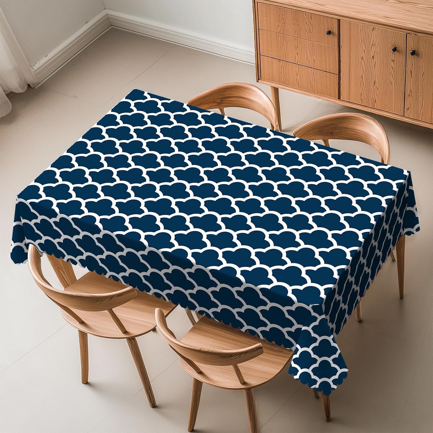 Century Textile & Sewing Supply Online Shopping - Синяя скатерть с бесшовным узором «Темно-синие