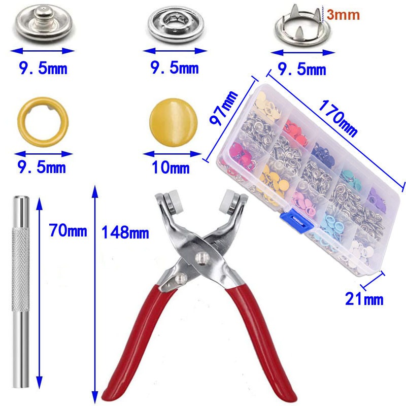 100 комплектов автоматических  – обзор и цена Snap Button Plier